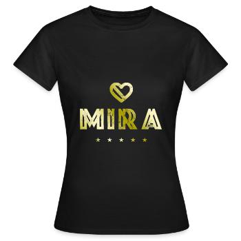 Mira Herz - Frauen T-Shirt - Schwarz - Vorne - AI Model Female 172 dark (172cm)