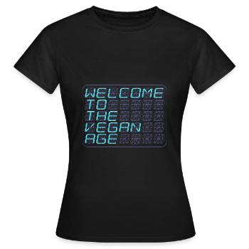 vegan-new-age-blue-wide - Frauen T-Shirt - Schwarz - Vorne - AI Model Female 172 dark (172cm)