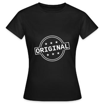 Original Emblem - Frauen T-Shirt - Schwarz - Vorne - AI Model Female 172 dark (172cm)