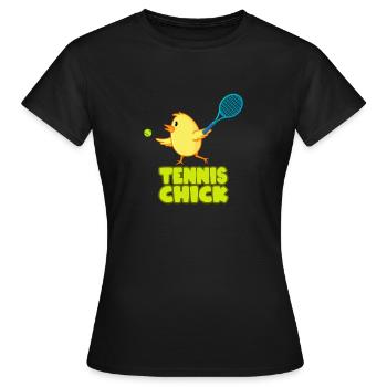 Tennis Chick Girl Ladies - T-shirt Femme - noir - Devant - AI Model Female 172 dark (172cm)