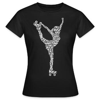 Roller Skates Roller Skates Girls Roller Skates - Women's T-Shirt - black - Front - AI Model Female 172 dark (172cm)