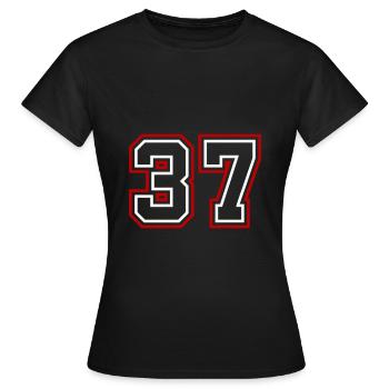 37 Numéro de numéro - T-shirt Femme - noir - Devant - AI Model Female 172 dark (172cm)