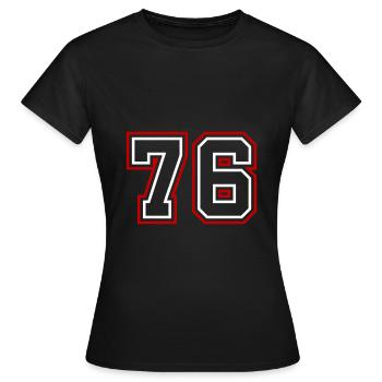 76 Numéro de numéro - T-shirt Femme - noir - Devant - AI Model Female 172 dark (172cm)