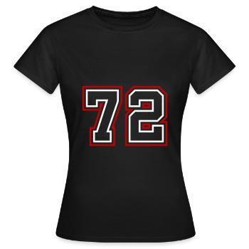 72 Numéro de numéro - T-shirt Femme - noir - Devant - AI Model Female 172 dark (172cm)