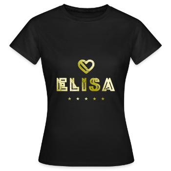 Elisa Herz - T-shirt Femme - noir - Devant - AI Model Female 172 dark (172cm)