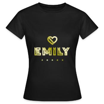 Emily Herz - Frauen T-Shirt - Schwarz - Vorne - AI Model Female 172 dark (172cm)