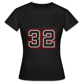 32 Numéro de numéro - T-shirt Femme - noir - Devant - AI Model Female 172 dark (172cm)