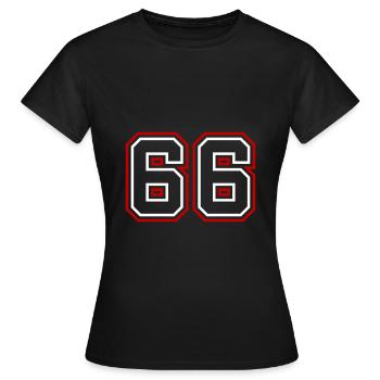66 Numéro de numéro - T-shirt Femme - noir - Devant - AI Model Female 172 dark (172cm)