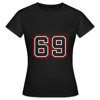 69 Numéro de numéro - T-shirt Femme - noir - Devant - AI Model Female 172 dark (172cm)