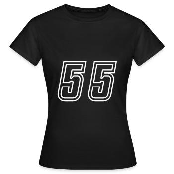 55 Numéro de numéro - T-shirt Femme - noir - Devant - AI Model Female 172 dark (172cm)