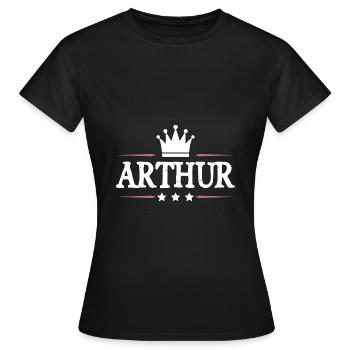 Arthur - Frauen T-Shirt - Schwarz - Vorne - AI Model Female 172 dark (172cm)