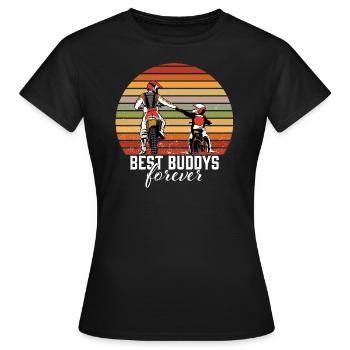 Meilleur buddys Forever homme jour motocross père papa - T-shirt Femme - noir - Devant - AI Model Female 172 dark (172cm)