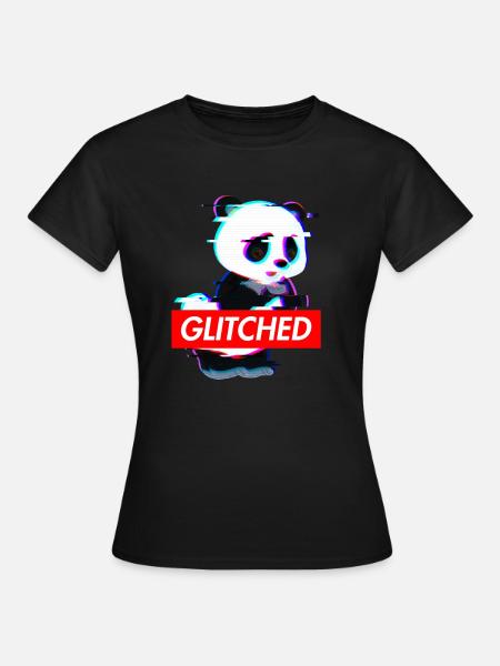 Tao Tao Panda Glitched - Women's T-Shirt - black