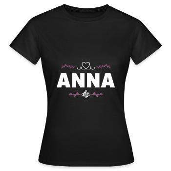 Anna - T-shirt Femme - noir - Devant - AI Model Female 172 dark (172cm)