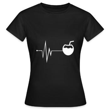 Kokos Icon Puls - Frauen T-Shirt - Schwarz - Vorne - AI Model Female 172 dark (172cm)