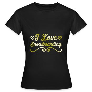 J’adore le snowboard - T-shirt Femme - noir - Devant - AI Model Female 172 dark (172cm)