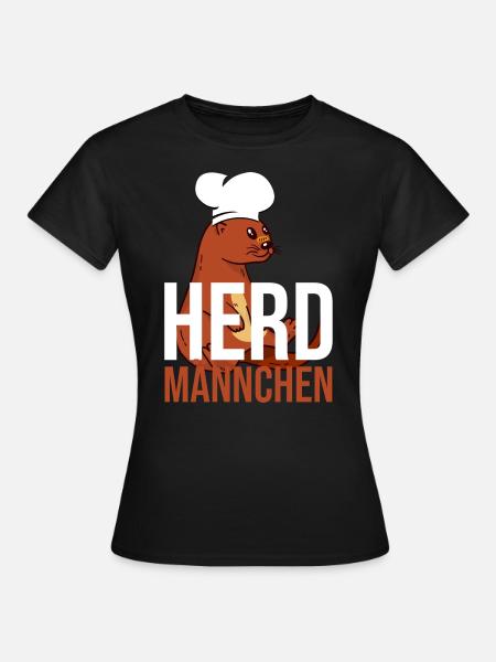 Herdmännchen Koch Kochschürze Hobbykoch Küche - Frauen T-Shirt - Schwarz