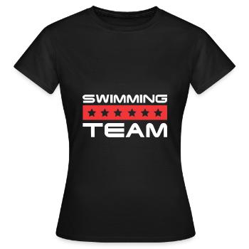 Équipage de natation - T-shirt Femme - noir - Devant - AI Model Female 172 dark (172cm)