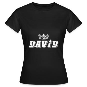 David - Frauen T-Shirt - Schwarz - Vorne - AI Model Female 172 dark (172cm)