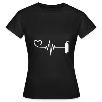Sauerstoff Tauchen puls herz - Frauen T-Shirt - Schwarz - Vorne - AI Model Female 172 dark (172cm)