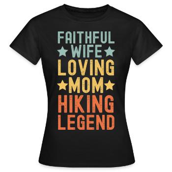 Femme Mère Randonnée Légende Rétro Vintage - T-shirt Femme - noir - Devant - AI Model Female 172 dark (172cm)
