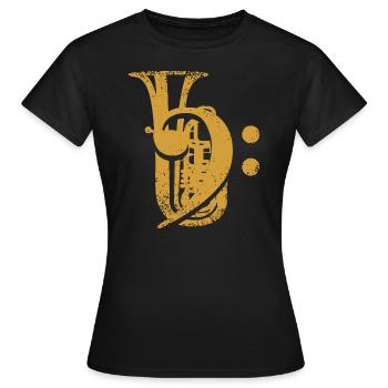 Tuba Clé de fa Clé de tubiste - T-shirt Femme - noir - Devant - AI Model Female 172 dark (172cm)