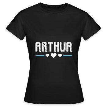 Arthur - Frauen T-Shirt - Schwarz - Vorne - AI Model Female 172 dark (172cm)