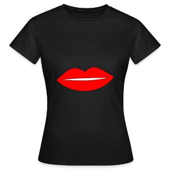 Kissing Lips Rouge à lèvres Lèvres - T-shirt Femme - noir - Devant - AI Model Female 172 dark (172cm)