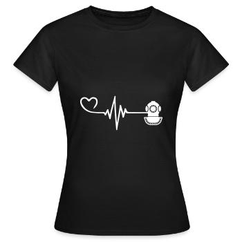 Tauchen Apnoe Herzschlag - Frauen T-Shirt - Schwarz - Vorne - AI Model Female 172 dark (172cm)