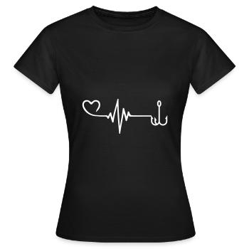 Angelhaken Puls - Frauen T-Shirt - Schwarz - Vorne - AI Model Female 172 dark (172cm)