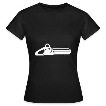Icône d’icône de tronçonneuse - T-shirt Femme - noir - Devant - AI Model Female 172 dark (172cm)