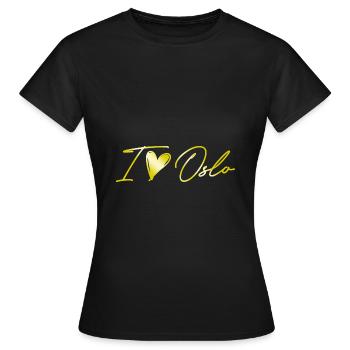 J’aime Oslo - T-shirt Femme - noir - Devant - AI Model Female 172 dark (172cm)