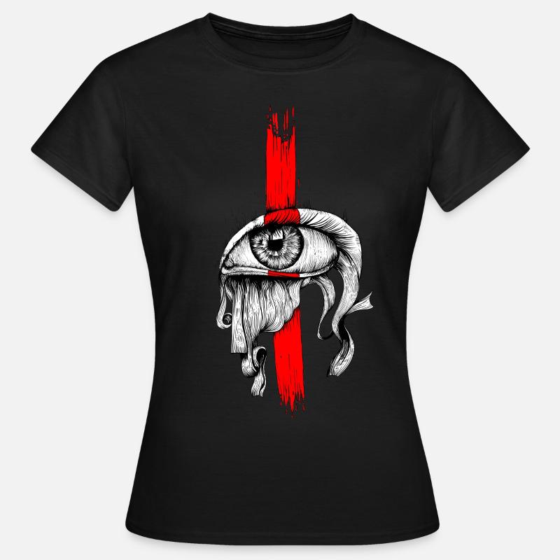 Rot eingefärbtes Auge - Frauen T-Shirt - Schwarz