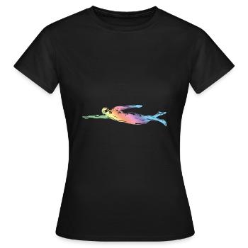 Schwimmen Silhouette - Frauen T-Shirt - Schwarz - Vorne - AI Model Female 172 dark (172cm)