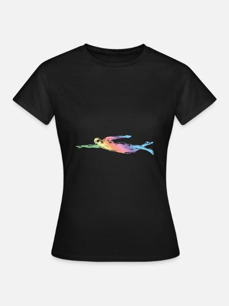 Schwimmen Silhouette - Frauen T-Shirt - Schwarz