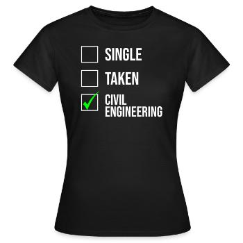 T-shirt Ingénieur Génie Civil - T-shirt Femme - noir - Devant - AI Model Female 172 dark (172cm)