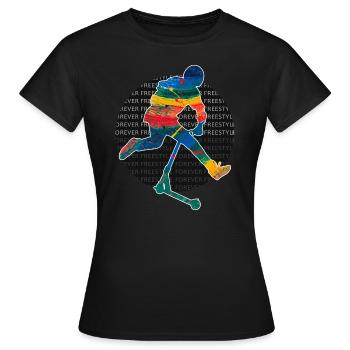 trottinette freestyle - T-shirt Femme - noir - Devant - AI Model Female 172 dark (172cm)