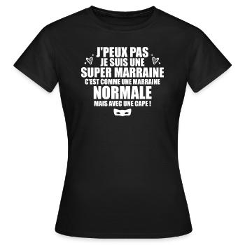 Je Suis Une Super Marraine Avec Un Cape - T-shirt Femme - noir - Devant - AI Model Female 172 dark (172cm)