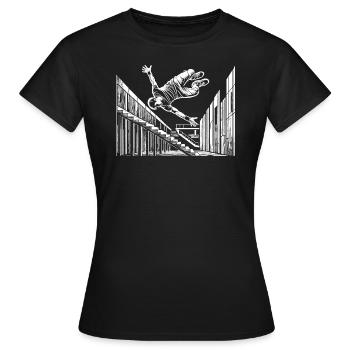 Saut en freerunning en ville - T-shirt Femme - noir - Devant - AI Model Female 172 dark (172cm)