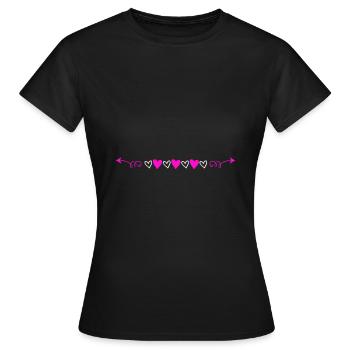 cœur en tartiner - T-shirt Femme - noir - Devant - AI Model Female 172 dark (172cm)