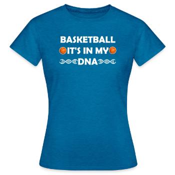 Basketball - C'est dans mon ADN / DNS - T-shirt Femme - bleu saphir antique chiné - Devant - AI Model Female 172 dark (172cm)