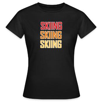 Ski Ski Ski - Frauen T-Shirt - Schwarz - Vorne - AI Model Female 172 dark (172cm)