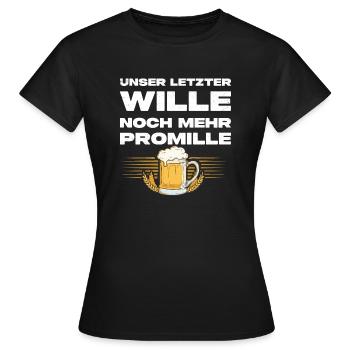 Noch Mehr Promille - Lustiger Bier Spruch - Frauen T-Shirt - Schwarz - Vorne - AI Model Female 172 dark (172cm)