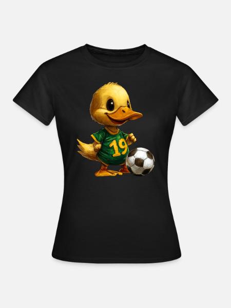 Fussball Entchen - Frauen T-Shirt - Schwarz