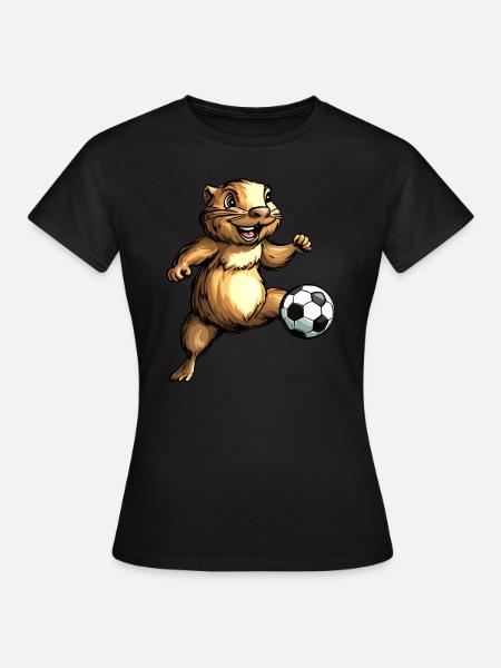 Murmeltiere Fussball - Frauen T-Shirt - Schwarz