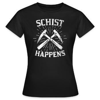 Schiefer passiert metaphorisch sprechender Geologe - Frauen T-Shirt - Schwarz - Vorne - AI Model Female 172 dark (172cm)