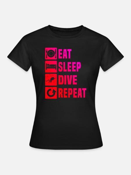 Tauchen Diver Scuba Tauchen Taucher Damen - Frauen T-Shirt - Schwarz