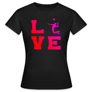 Volleyballspieler Beach Volley Volley Damen - Frauen T-Shirt - Schwarz - Vorne - AI Model Female 172 dark (172cm)