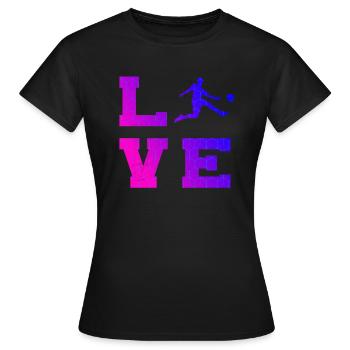 Fussballspieler Herren Fussballspielen Fussball - Frauen T-Shirt - Schwarz - Vorne - AI Model Female 172 dark (172cm)