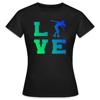 Patins à roulettes Patin à roulettes Patin à roulettes - T-shirt Femme - noir - Devant - AI Model Female 172 dark (172cm)
